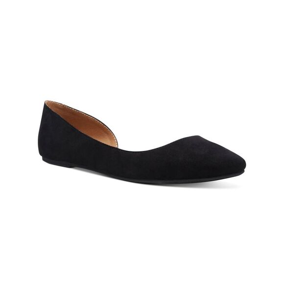 WILD PAIR Womens Black Side Cutout Mabel Almond Toe Slip On Ballet Flats 6.5 M - Picture 1 of 4